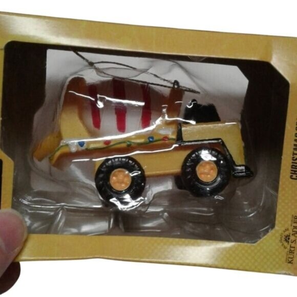 Tonka Cement Mixer Christmas Ornament Kurt S. Adler Yellow Red Striped Hasbro - Picture 3 of 4